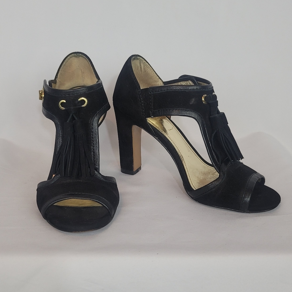 Coach Tristen Black Tassel Heels Gem